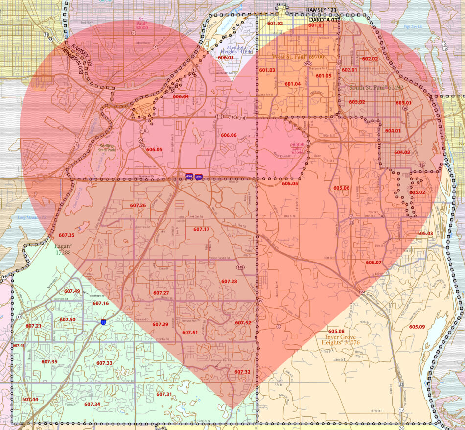 Dakota County and South Metro area map